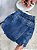 Short Saia Cargo Jeans Cintura Alta Lavagem Azul Escura Com Detalhes de Botões | Sem Elastano - Imagem 5