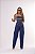Calça Jeans Feminina Wide Leg Cintura Alta Com Aplicação de Strass Lavagem Escura | Sem Elastano - Imagem 2