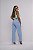 Calça Jeans Feminina Wide Leg Cintura Alta Lavagem Azul Claro | Sem Elastano 100% algodão - Imagem 6