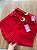 Short Jeans Feminino Vermelho MOM Cintura Alta Com Cinto Removível - Imagem 7