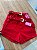 Short Jeans Feminino Vermelho MOM Cintura Alta Com Cinto Removível - Imagem 5