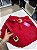 Short Jeans Feminino Vermelho MOM Cintura Alta Com Cinto Removível - Imagem 9