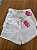 Short Jeans Branco MOM Feminino Com Cinto Cintura Alta - Sem Elastano 100% Algodão - Imagem 1