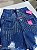 Short Jeans Cintura Alta Feminino Desfiado Com Strass e Destroyed | Lavagem Azul | Sem Elastano - Imagem 9