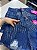 Short Jeans Cintura Alta Feminino Desfiado Com Strass e Destroyed | Lavagem Azul | Sem Elastano - Imagem 6