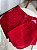 Short Jeans Feminino Vermelho Cintura Alta Com Aplicações- Sem Elastano - Imagem 4