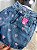 Short Jeans Feminino Azul Cintura Alta MOM Com Bordado Corações Rosas - Sem Elastano - Imagem 7
