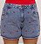 Short Jeans Feminino Plus Size Cintura Alta com Bordado de Cereja- Sem Elastano - Imagem 6