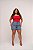 Short Jeans Feminino Plus Size Cintura Alta com Bordado de Cereja- Sem Elastano - Imagem 4