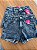 Short Jeans Cintura Alta Feminino Com Barra Recortada e Brilho | Lavagem Marmorizada| Sem Elastano - Imagem 5
