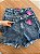 Short Jeans Cintura Alta Feminino Com Barra Recortada e Brilho | Lavagem Marmorizada| Sem Elastano - Imagem 4