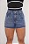 Short Jeans Cintura Alta Feminino Com Barra Recortada e Brilho | Lavagem Marmorizada| Sem Elastano - Imagem 13