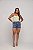 Short Jeans Cintura Alta Feminino Com Barra Recortada e Brilho | Lavagem Marmorizada| Sem Elastano - Imagem 6