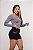 Short Jeans Feminino Cintura Alta MOM Preto com Brilho - Sem Elastano - Imagem 4