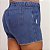 Short Jeans Feminino Plus Size Cintura Alta Com Lavagem Marmorizada E Barra Costurada - Sem Elastano - Imagem 7