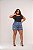 Short Jeans Feminino Plus Size Cintura Alta Marmorizado Com Barra e Destroyed- Sem Elastano - Imagem 4