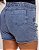 Short Jeans Feminino Plus Size Cintura Alta Marmorizado Com Barra e Destroyed- Sem Elastano - Imagem 5