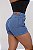 Short Jeans Feminino Cintura Alta Com Desenho Bordado Lavagem Azul - Sem Elastano - Imagem 5