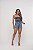 Short Jeans Cintura Alta Feminino Com Barra e Bordado Emojis Lavagem Marmorizada | Sem Elastano - Imagem 8