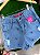 Short Jeans Feminino Cintura Alta Com Bordados de Âncora Lavagem Azul- Sem Elastano - Imagem 8