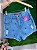 Short Jeans Feminino Cintura Alta Com Bordados de Âncora Lavagem Azul- Sem Elastano - Imagem 1