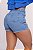 Short Jeans Feminino Cintura Alta Com Bordados de Âncora Lavagem Azul- Sem Elastano - Imagem 5
