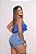 Short Jeans Feminino Cintura Alta Com Bordados de Âncora Lavagem Azul- Sem Elastano - Imagem 2