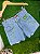 Short Jeans Feminino Cós Alto Com Barra a Laser Lavagem Clara e Aplicações Copa do Mundo Brasil- Sem Elastano - Imagem 1