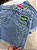 Short Jeans Feminino Cós Alto Com Barra a Laser Lavagem Clara e Aplicações Copa do Mundo Brasil- Sem Elastano - Imagem 4