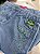 Short Jeans Feminino Plus Size Cós Alto Com Barra a Laser Lavagem Clara e Aplicações Copa do Mundo Brasil- Sem Elastano - Imagem 5