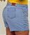 Short Jeans Feminino Plus Size Cós Alto Com Barra a Laser Lavagem Clara e Aplicações Copa do Mundo Brasil- Sem Elastano - Imagem 6