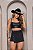 Short Saia Jeans Feminino Cós Alto Lavagem Estonada e Detalhe de Botões- Sem Elastano - Imagem 6