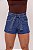Short Jeans Cintura Alta Feminino Com Barra a Laser e Cinto Com Aplicações Douradas| Sem Elastano - Imagem 4
