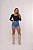 Short Jeans MOM Feminino Cintura Alta Lavagem Azul com Aplicações de Ilhós- Sem Elastano - Imagem 6