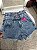 Short Jeans Feminino Cintura Alta Barra A Laser Com Aplicações Brasil - Sem Elastano - Imagem 9