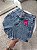 Short Jeans Feminino Cintura Alta Barra A Laser Com Aplicações Brasil - Sem Elastano - Imagem 6