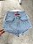 Short Saia Jeans Feminino Cintura Alta Lavagem Clara com Aplicações Strass Brasil- Sem Elastano - Imagem 8