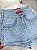 Short Saia Jeans Feminino Cintura Alta Lavagem Clara com Aplicações Strass Brasil- Sem Elastano - Imagem 9