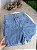Short Jeans Feminino Cintura Alta Lavagem Marmorizada Com Bolsos Frontais Fake- Sem Elastano - Imagem 5