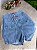 Short Jeans Feminino Cintura Alta Lavagem Marmorizada Com Bolsos Frontais Fake- Sem Elastano - Imagem 4
