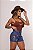 Short Jeans Feminino Country Boiadeira Cintura Alta Com Barra Costurada e aplicações em DTF - Imagem 5