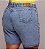 Bermuda Jeans Feminina Plus Size Cintura Alta Meia Coxa Com Barra A Laser E Bordados Brasil Copa do Mundo- Sem Elastano - Imagem 5