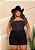 Short Jeans Cargo Feminino Plus Size Preto com Botões – Cós Alto | 100% Algodão - Sem Elastano - Imagem 2