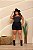 Short Jeans Cargo Feminino Plus Size Preto com Botões – Cós Alto | 100% Algodão - Sem Elastano - Imagem 8