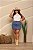 Saia Cargo Jeans Feminina Plus Size Cintura Alta Marmorizada Com Botões - Sem Elastano - Imagem 7
