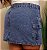 Saia Cargo Jeans Feminina Plus Size Cintura Alta Marmorizada Com Botões - Sem Elastano - Imagem 5