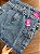 Saia Cargo Jeans Feminina Plus Size Cintura Alta Marmorizada Com Botões - Sem Elastano - Imagem 9