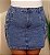 Saia Cargo Jeans Feminina Plus Size Cintura Alta Marmorizada Com Botões - Sem Elastano - Imagem 4