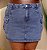 Saia Cargo Jeans Feminina Plus Size Cintura Alta Lavagem Marmorizada | 100% Algodão - Sem Elastano - Imagem 4