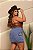 Saia Cargo Jeans Feminina Plus Size Cintura Alta Lavagem Marmorizada | 100% Algodão - Sem Elastano - Imagem 2